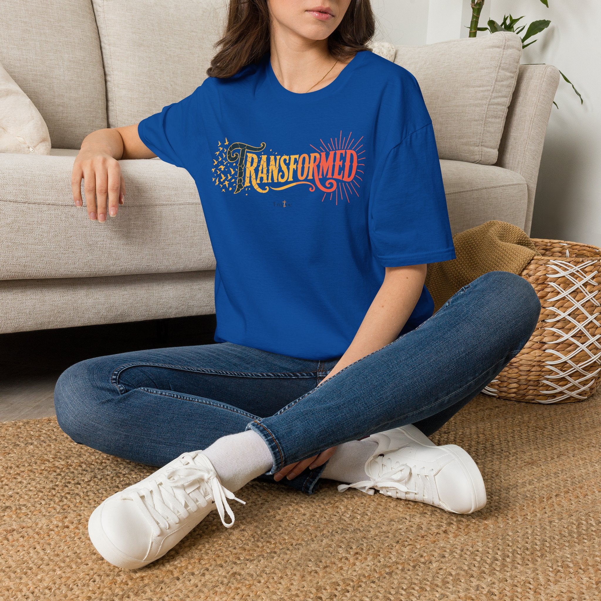 "Transformed" Tee — "Transformed" Script Graphic Christian Faith Shirt