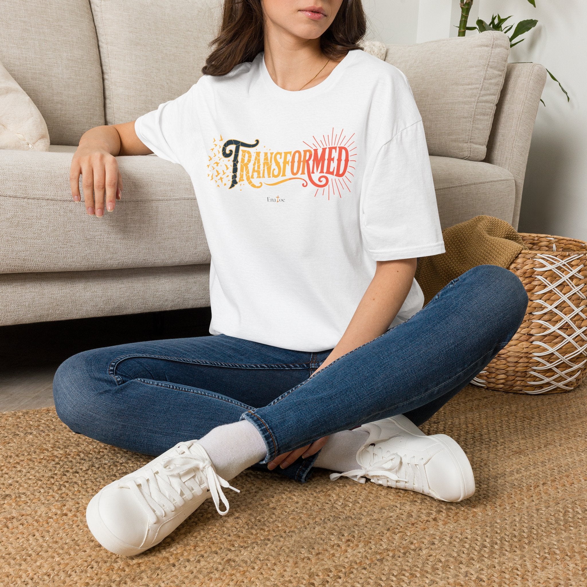 "Transformed" Tee — "Transformed" Script Graphic Christian Faith Shirt