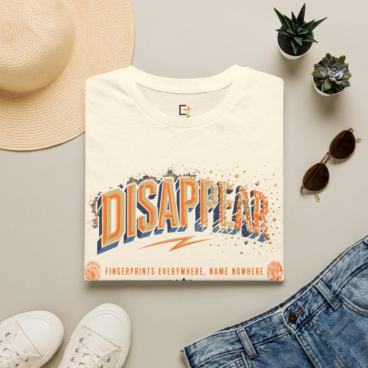 Disappear Graphic T-Shirt — Retro Distressed "DISAPPEAR" Design