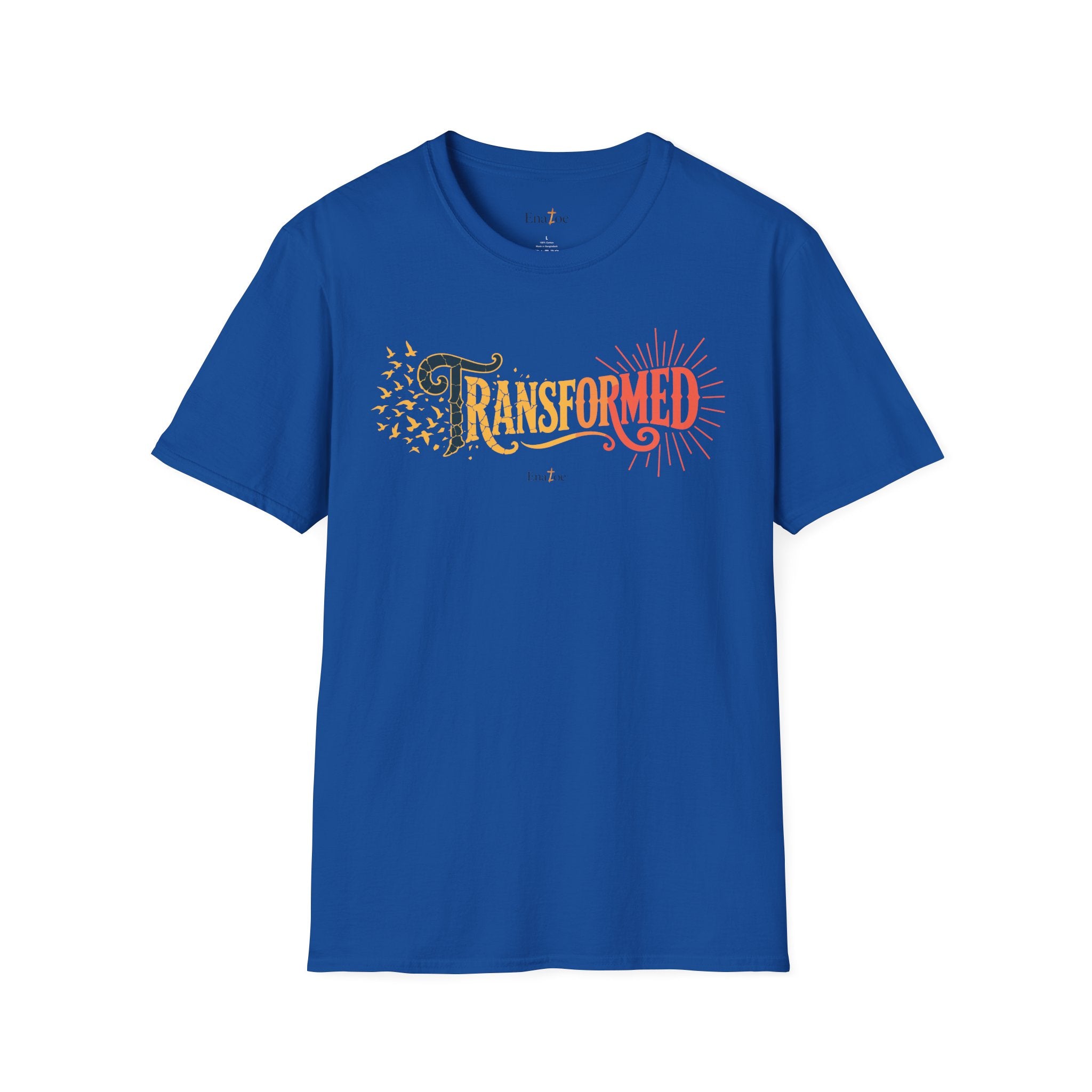"Transformed" Tee — "Transformed" Script Graphic Christian Faith Shirt