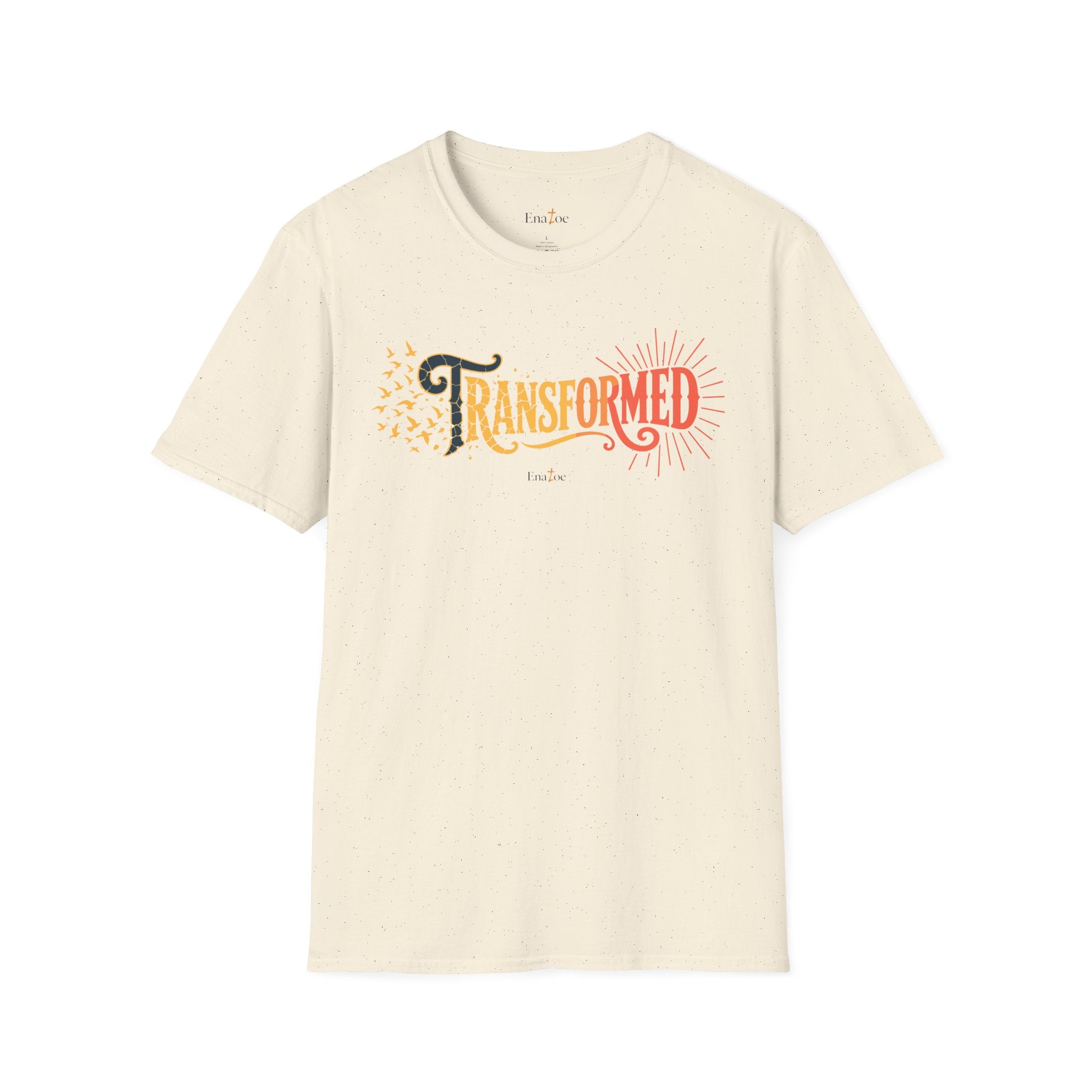 "Transformed" Tee — "Transformed" Script Graphic Christian Faith Shirt