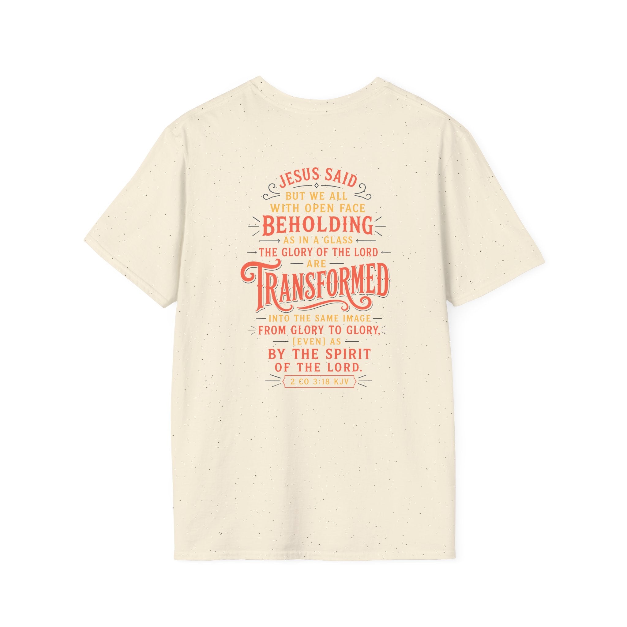 "Transformed" Tee — "Transformed" Script Graphic Christian Faith Shirt