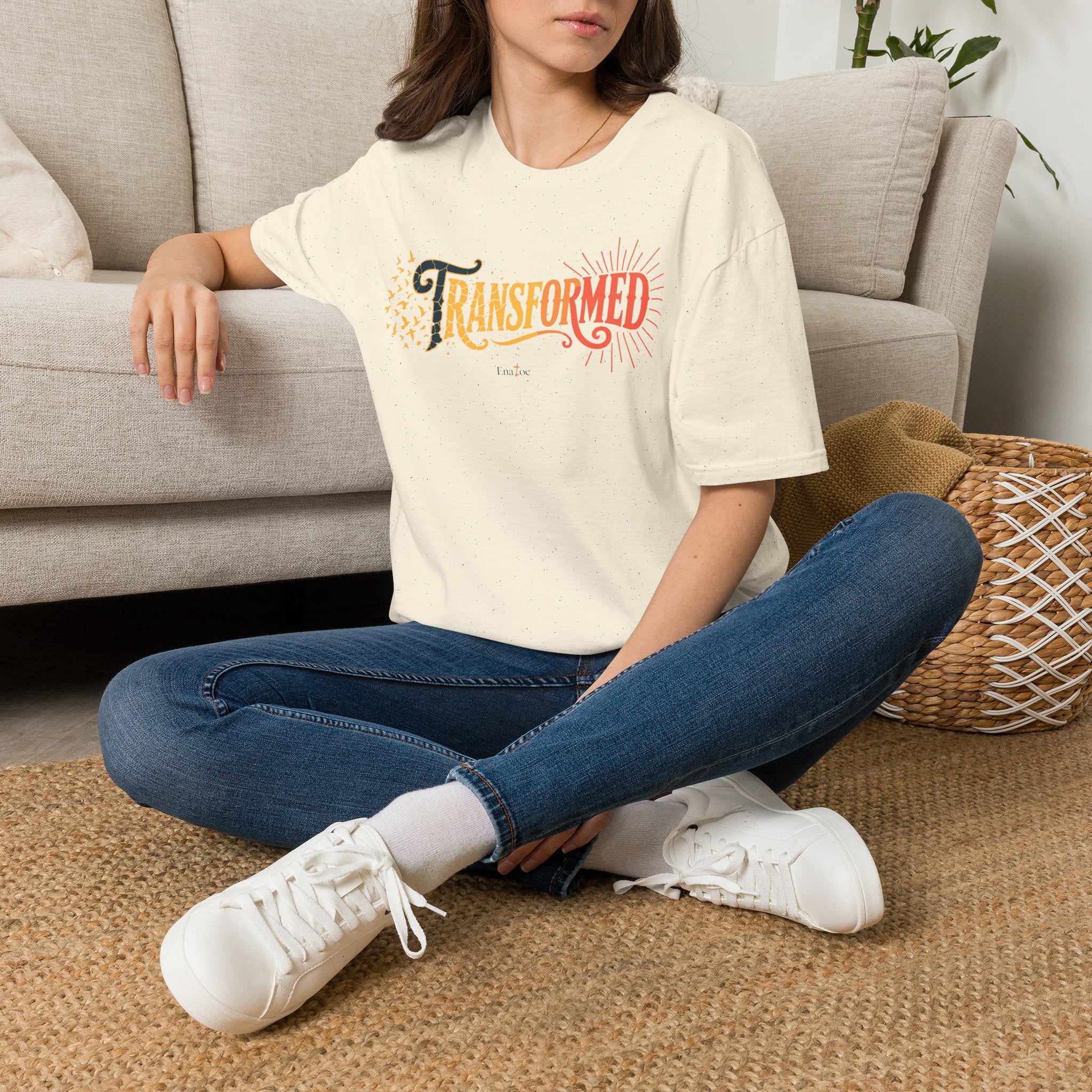 "Transformed" Tee — "Transformed" Script Graphic Christian Faith Shirt