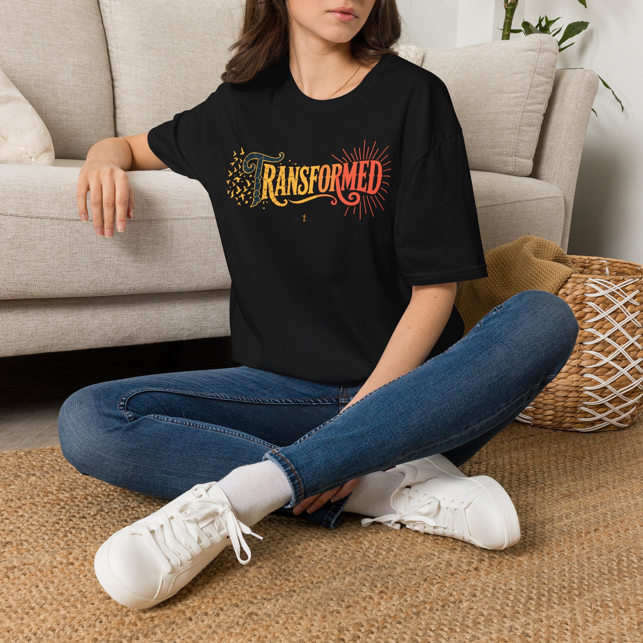 "Transformed" Tee — "Transformed" Script Graphic Christian Faith Shirt
