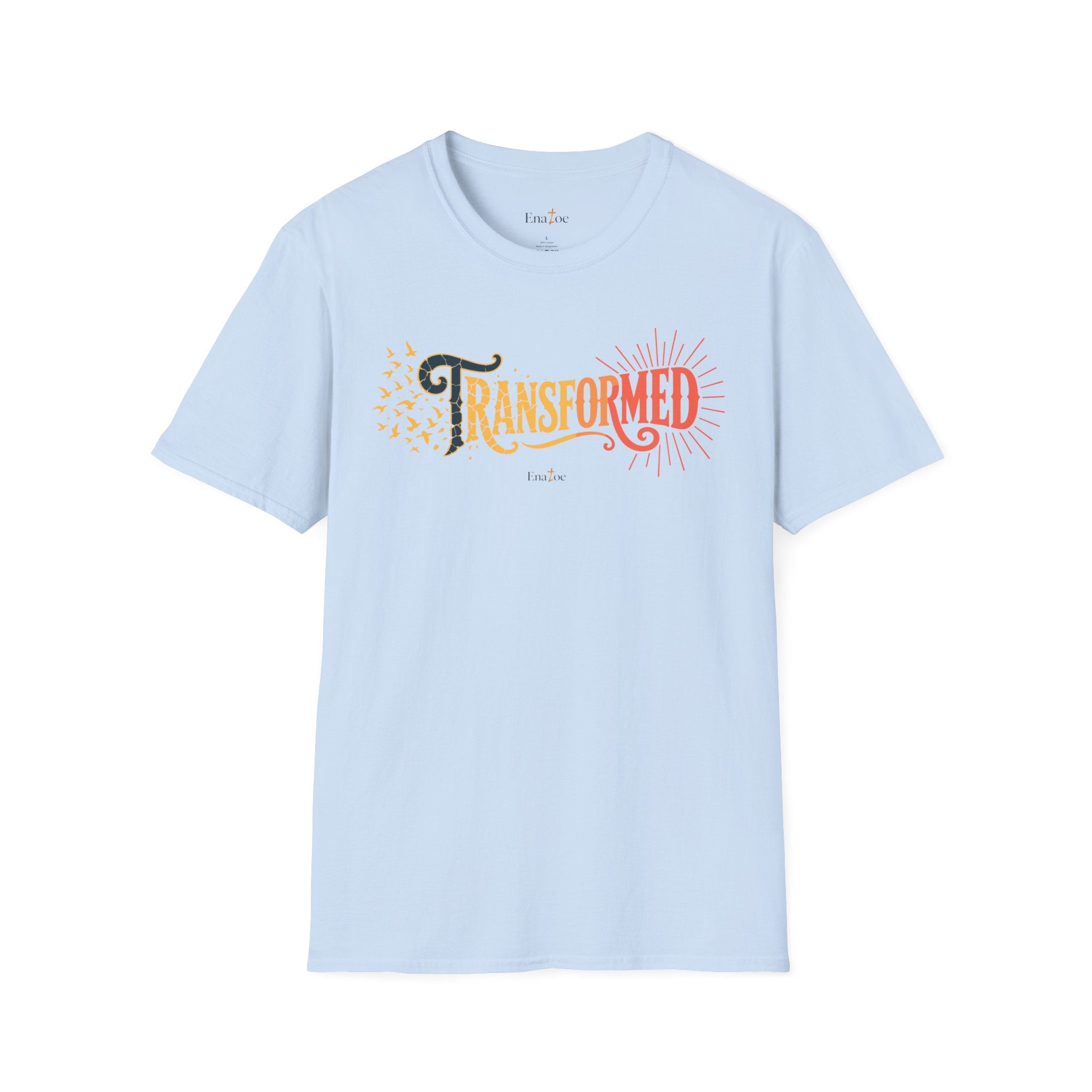 "Transformed" Tee — "Transformed" Script Graphic Christian Faith Shirt