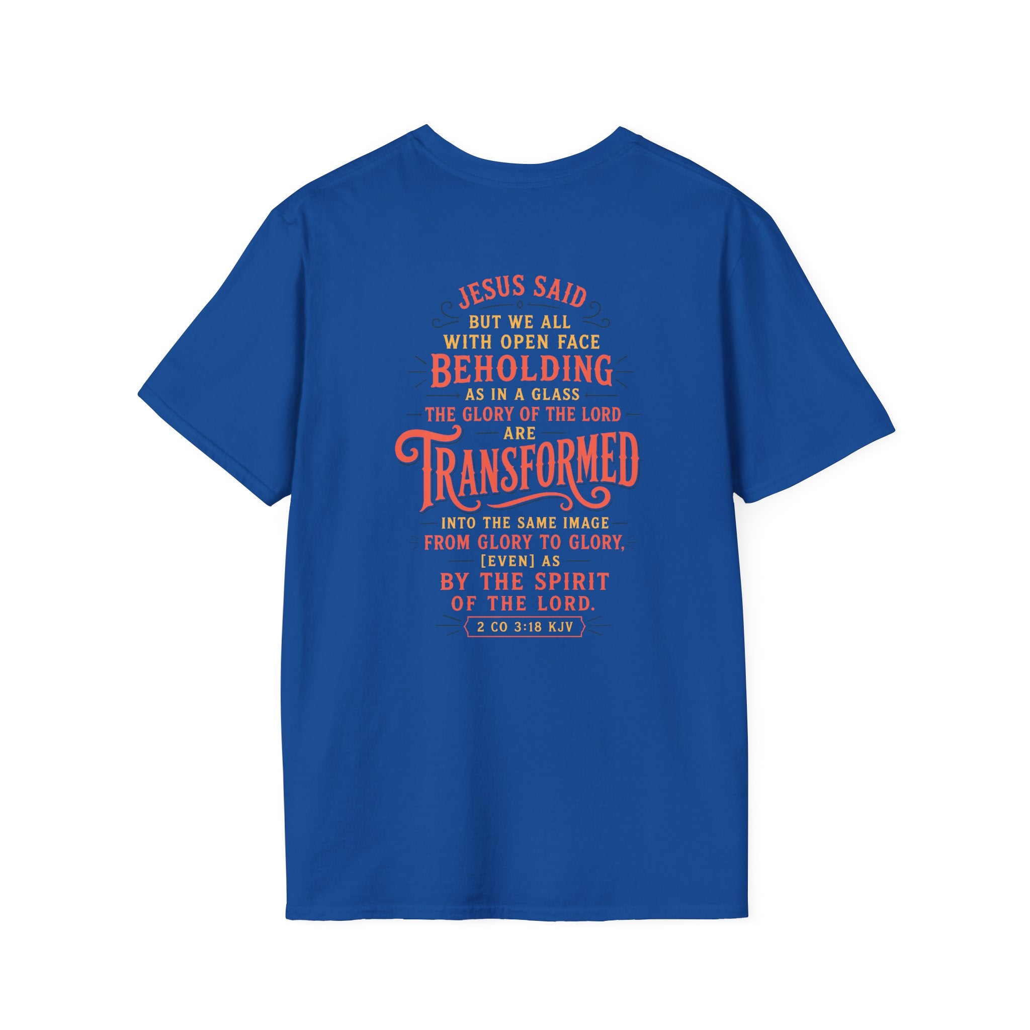 "Transformed" Tee — "Transformed" Script Graphic Christian Faith Shirt